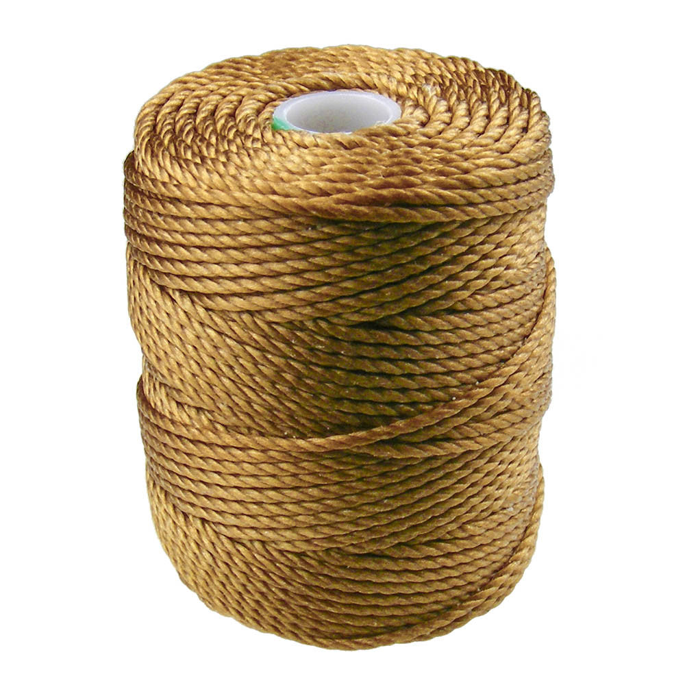 C-Lon Tex 400 Heavy Weight Bead Cord, Antique Gold - 1.0mm, 36 Yard Spool - Barrel of Beads