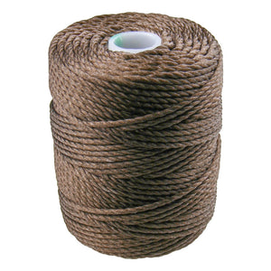 C-Lon Tex 400 Heavy Bead Cord - 1.0mm Antique Brown Nylon Thread - 39 Yard Spool For Macrame & Jewelry