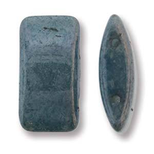 Czech Glass 9 x 17mm Carrier Bead Two Hole - Blue Luster - 15 Beads