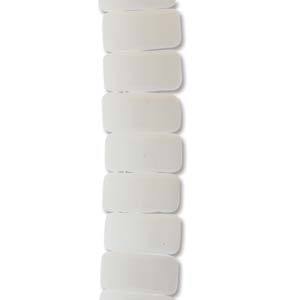 Czech Glass 9 x 17mm Carrier Bead Two Hole - Opaque White - 15 Beads