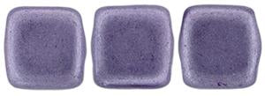 Czechmate 6mm Square Glass Czech Two Hole Tile Bead, Saturated Metallic Ballet Slipper