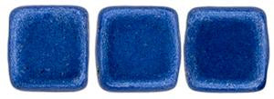 Czechmate 6mm Square Glass Czech Two Hole Tile Bead, Saturated Metallic Marina