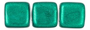 Czechmate 6mm Square Glass Czech Two Hole Tile Bead, Saturated Metallic Arcadia