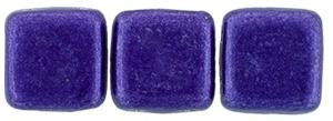 Czechmate 6mm Square Glass Czech Two Hole Tile Bead, Saturated Metallic Super Violet