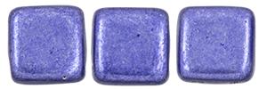 Czechmate 6mm Square Glass Czech Two Hole Tile Bead, Saturated Metallic Ultra Violet
