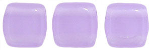 Czechmate 6mm Square Glass Czech Two Hole Tile Bead, Milky Alexandrite - Barrel of Beads