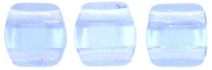 Czechmate 6mm Square Glass Czech Two Hole Tile Bead, Lt Sapphire - Barrel of Beads