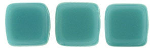 Czechmate 6mm Square Glass Czech Two Hole Tile Bead, Persian Turquoise - Barrel of Beads