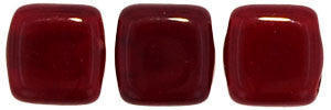 Czechmate 6mm Square Glass Czech Two Hole Tile Bead, Oxblood - Barrel of Beads