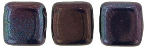 Czechmate 6mm Square Glass Czech Two Hole Tile Bead, Navy - Vega - Barrel of Beads