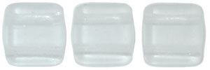 Czechmate 6mm Square Glass Czech Two Hole Tile Bead, Matte Crystal - Barrel of Beads