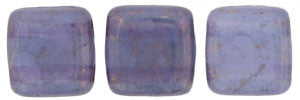 Czechmate 6mm Square Glass Czech Two Hole Tile Bead, Moon Dust/Milky Alexandrite - Barrel of Beads