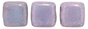 Czechmate 6mm Square Glass Czech Two Hole Tile Bead, Luster Opaque Amethyst - Barrel of Beads