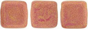 Czechmate 6mm Square Glass Czech Two Hole Tile Bead, Watermelon Pacifica