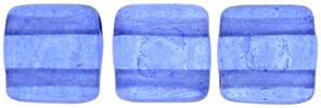 Czechmate 6mm Square Glass Czech Two Hole Tile Bead, Colortrends:Transparent Riverside