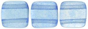Czechmate 6mm Square Glass Czech Two Hole Tile Bead, Colortrends:Transparent Airy Blue