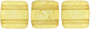 Czechmate 6mm Square Glass Czech Two Hole Tile Bead, Colortrends:Transparent Spicy Mustard