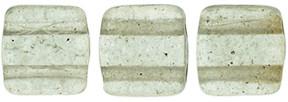 Czechmate 6mm Square Glass Czech Two Hole Tile Bead, Colortrends:Transparent Sharkskin