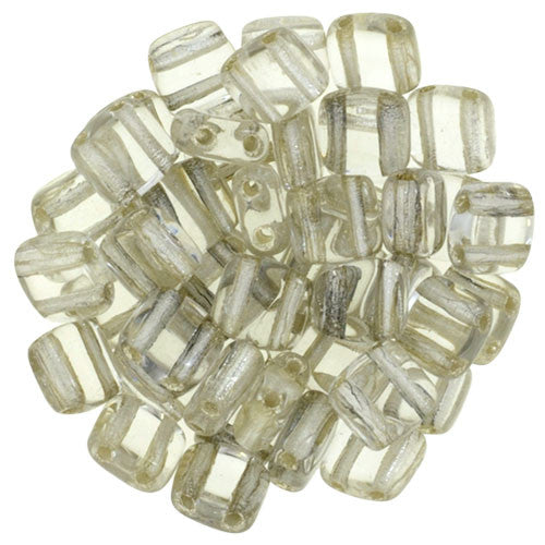 Czechmate 6mm Square Glass Czech Two Hole Tile Bead, Silver Lined  Crystal - Barrel of Beads