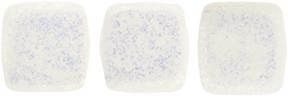 Czechmate 6mm Square Glass Czech Two Hole Tile Bead, Snow Shimmer