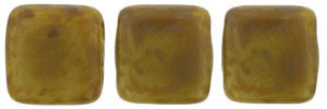 Czechmate 6mm Square Glass Czech Two Hole Tile Bead, Ash Grey - Matte Picasso - Barrel of Beads