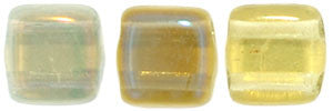 Czechmate 6mm Square Glass Czech Two Hole Tile Bead, Twilight Alexandrite - Barrel of Beads