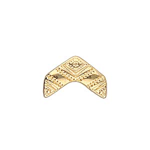 Koudouro, Chevron Bead Substitute 24K Gold Plate, 4 pieces