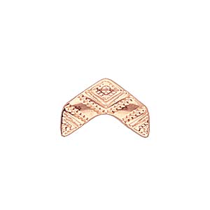 Koudouro, Chevron Bead Substitute Rose Gold Plate, 4 pieces