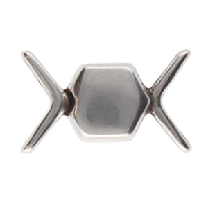 Vorino II, Chevron Magnetic Clasp Antique Silver Plate, 1 piece