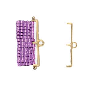 Topolia III, Delica Bead End 24K Gold Plate, 2 pieces