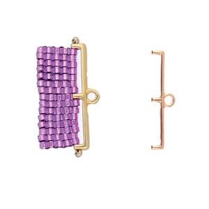 Topolia III, Delica Bead End Rose Gold Plate, 2 pieces