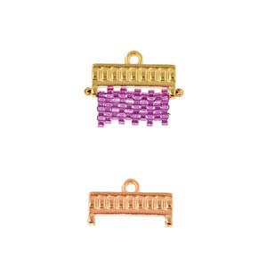 Kouroupa, Delica Bead End Rose Gold Plate, 2 pieces