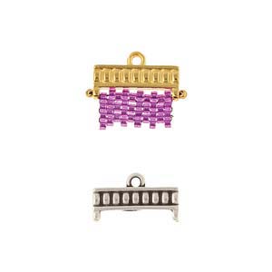 Kouroupa, Delica Bead End Antique Silver Plate, 2 pieces