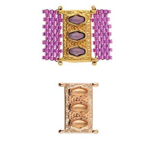 Korakas II, Delica Connector, Rose Gold Plate, 2 Pcs