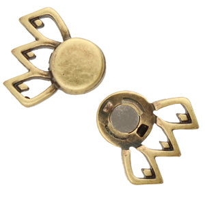 Fylakopi III, Gemduo Magnetic Clasp Antique Brass Plate, 1 piece