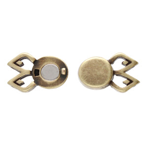 Fylakopi II, Gemduo Magnetic Clasp Antique Brass Plate, 1 piece