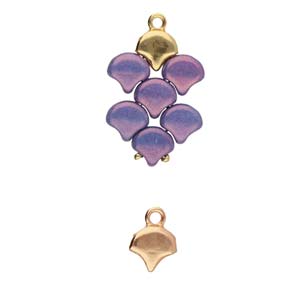 Kastro, Ginko Bead End Rose Gold Plate, 4 pieces