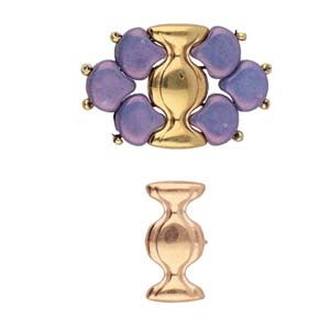 Dialiskari III, Ginko Connector Rose Gold Plate, 2 pieces