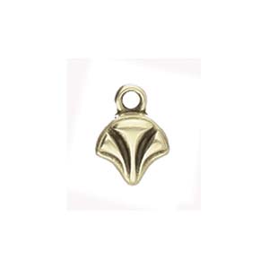 Modestos, Ginko Bead End Antique Brass Plate, 4 pieces