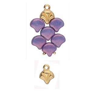 Modestos, Ginko Bead End 24K Gold Plate, 4 pieces