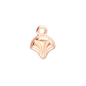 Modestos, Ginko Bead End Rose Gold Plate, 4 pieces