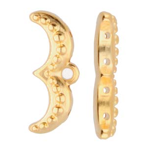 Avolathonisi III, Bead End Ginko 24K Gold Plate, 2 pieces