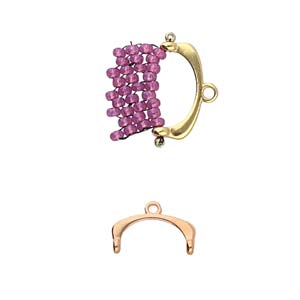 Fres II, 11/0 Bead End Rose Gold Plate, 2 pieces