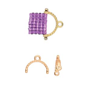 Skaloti II, Delica Bead End Rose Gold Plate, 2 pieces