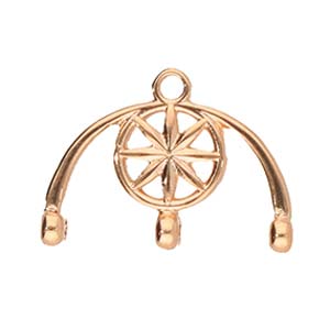 Amatos III, 8/0 Bead End Rose Gold Plate, 2 pieces
