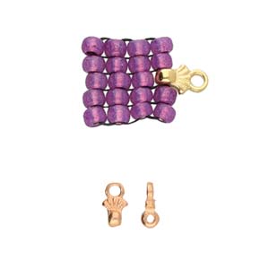 Pilos, 8/0 Bead End Rose Gold Plate, 4 pieces