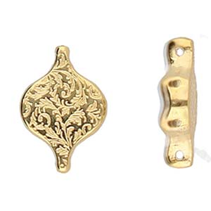 LiotrI VI, Paisley Connector 24K Gold Plate, 2 pieces