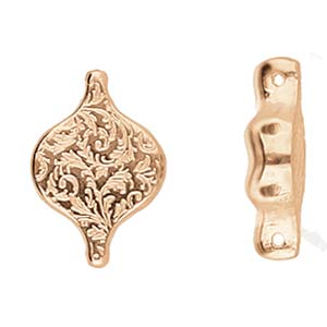 LiotrI VI, Paisley Connector Rose Gold Plate, 2 pieces