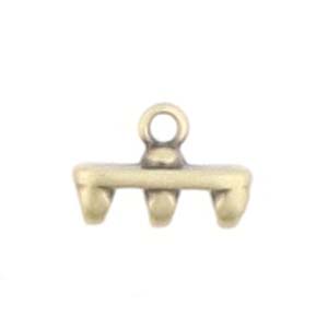 Rozos III, Superduo Bead End Antique Brass Plate, 2 pieces