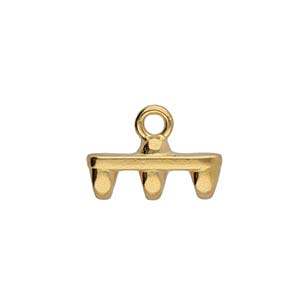 Rozos III, Superduo Bead End 24K Gold Plate, 2 pieces